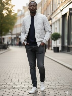 White bomber jacket Jules. Size Medium. Like New.